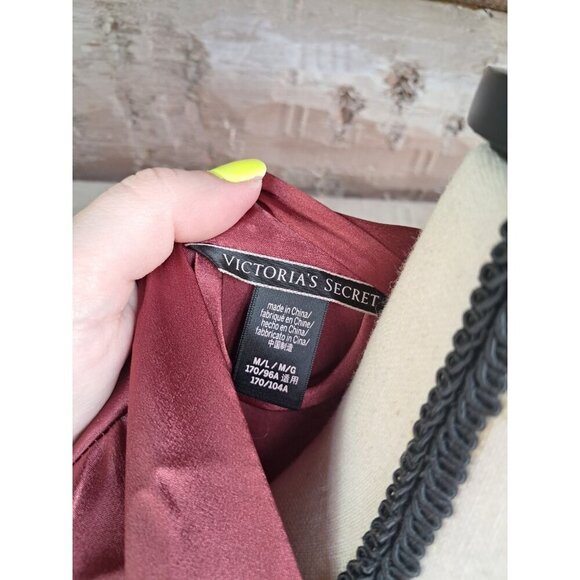 Vtg VICTORIA'S SECRET Women's Mauve Silk Satin Feel Kimono Robe Sz M/L - Picture 2 of 2